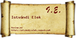 Istvándi Elek névjegykártya
