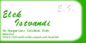 elek istvandi business card