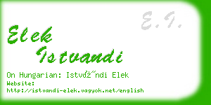 elek istvandi business card